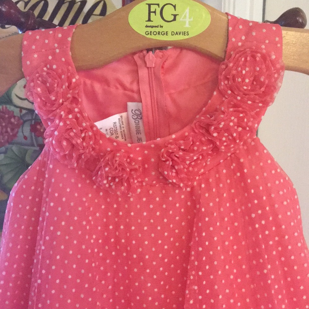 Beautiful coral and white polkadot dress